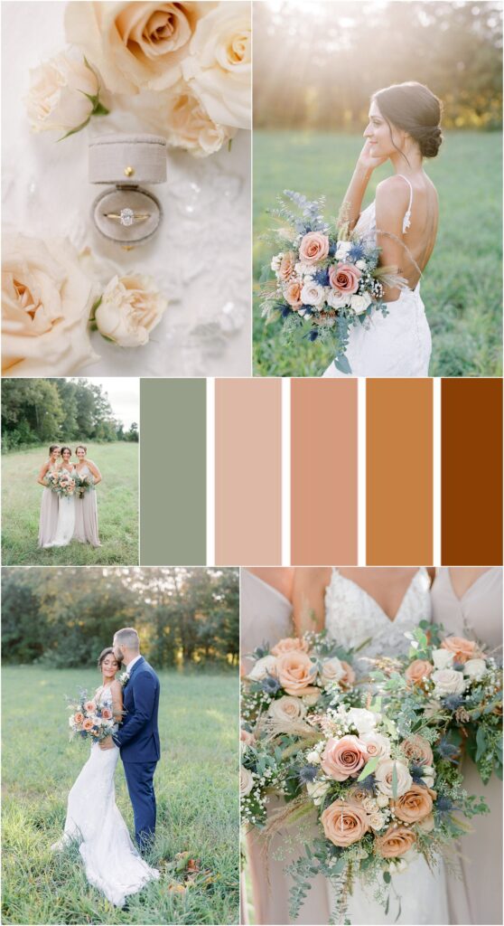 Color Palettes for Weddings | Fall wedding at the Barn at Timber Creek