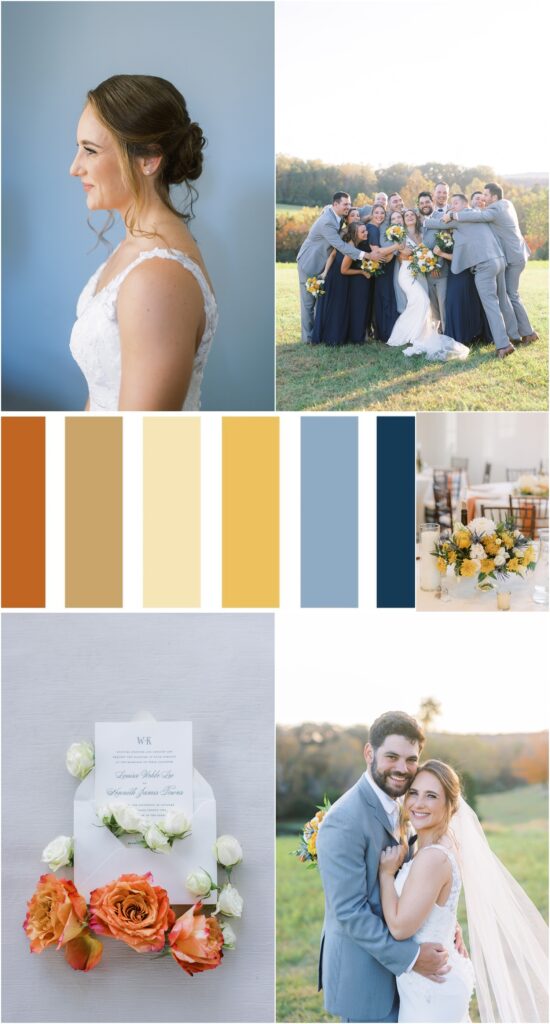 Stunning Color Palettes for Weddings | Fall Wedding at Guildford Farm in Charlottesville Virginia 