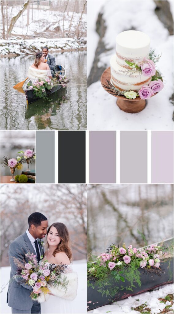 Color Palettes for Weddings | Dreamy winter wedding in Lavender and Green